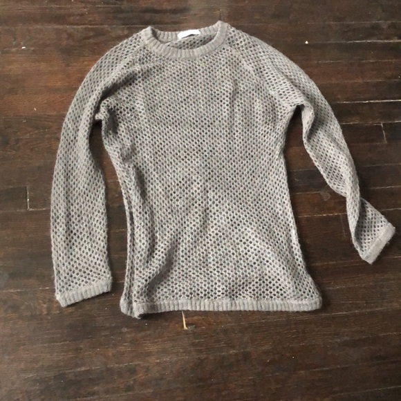 RODEBJER dark grey open knit lagenlook sweater beach cover up minimalist  size S - Picture 8 of 9